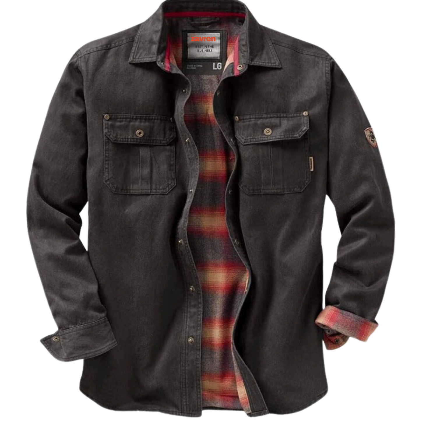 Men's Journeyman Shirt Jacket, Flannel Lined Shacket for Men, Water-Resistant Coat Rugged Fall Clothing