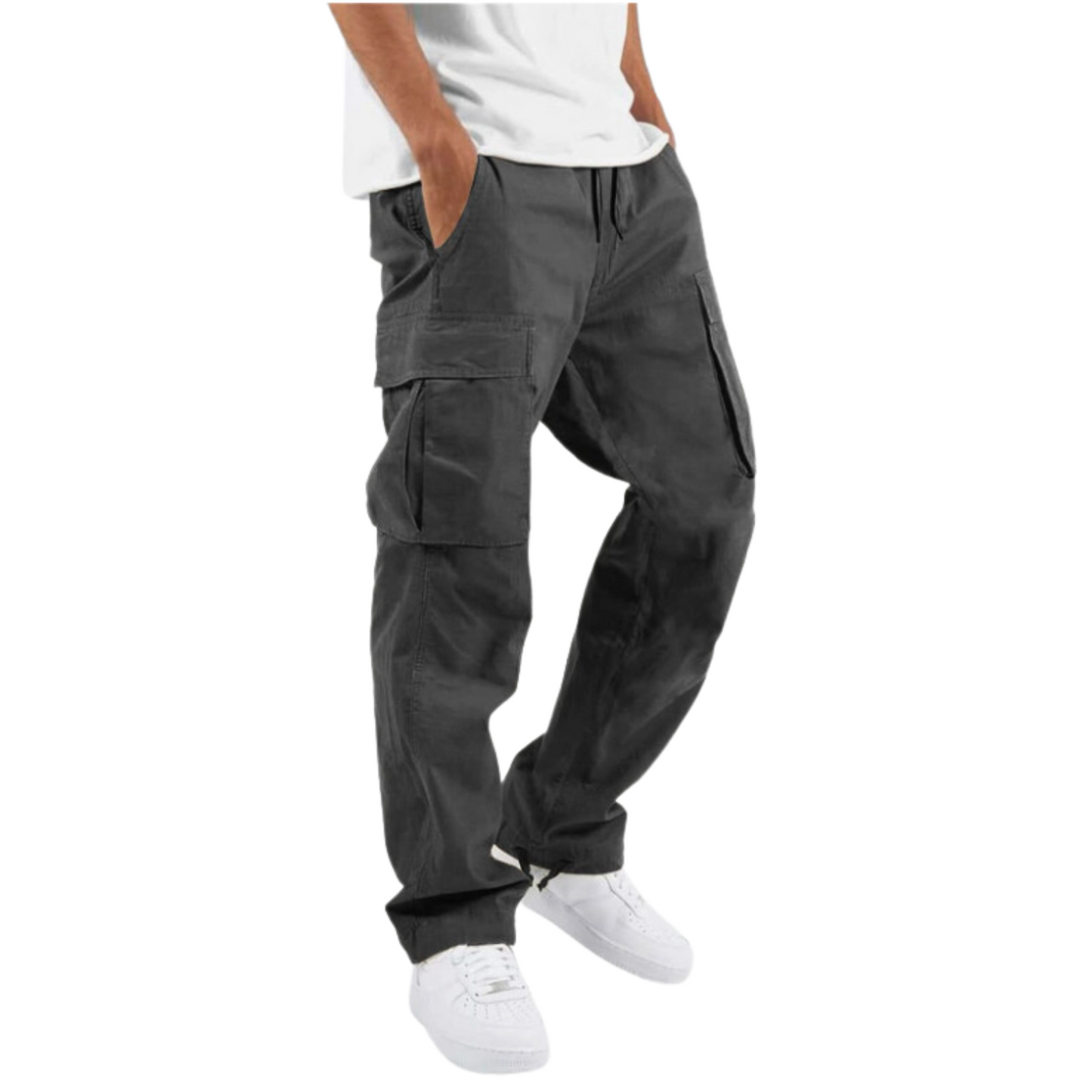 Mens Cargo Pants Casual Joggers Athletic Pants Cotton Loose Straight Sweatpants