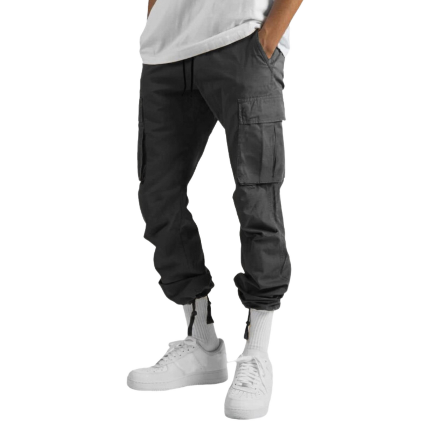 Mens Cargo Pants Casual Joggers Athletic Pants Cotton Loose Straight Sweatpants