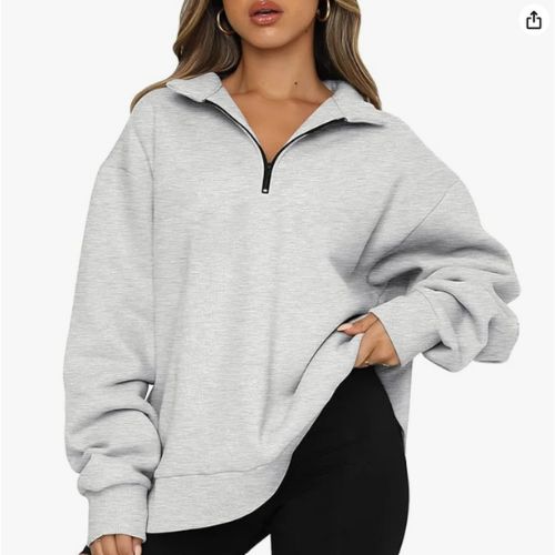 Queen Womens Oversized Sweatshirts Fall Fashion Hoodies Half Zip Pullover Long Sleeve Shirts Clothes Outfits