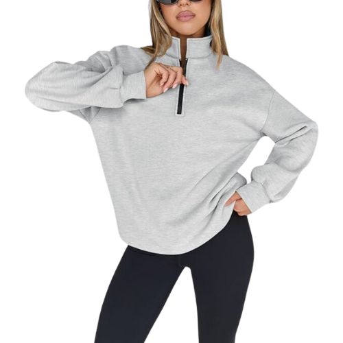 Queen Womens Oversized Sweatshirts Fall Fashion Hoodies Half Zip Pullover Long Sleeve Shirts Clothes Outfits