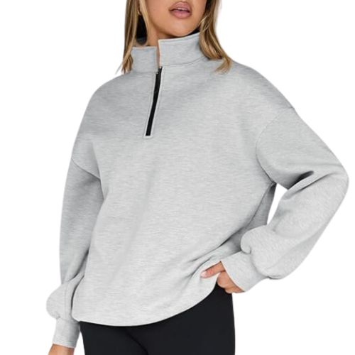 Queen Womens Oversized Sweatshirts Fall Fashion Hoodies Half Zip Pullover Long Sleeve Shirts Clothes Outfits