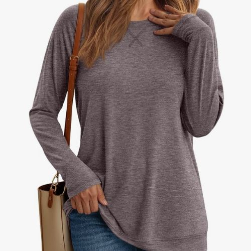 Womens Long Sleeve Shirts Casual Loose Fit Tops Fall Fashion Dressy Basic Trendy Outfits Clothes 2024